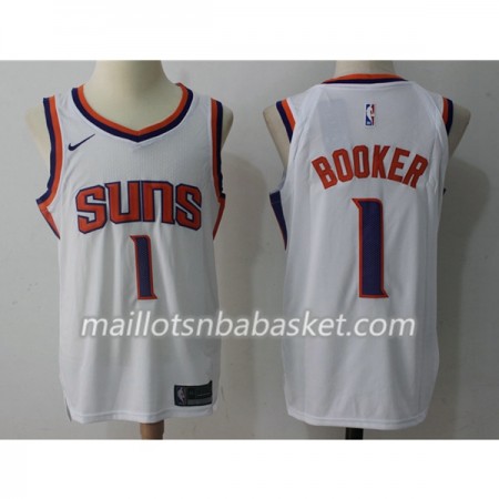 Maillot Homme Phoenix Suns Devin Booker 1 Nike 2017-18 Blanc Swingman